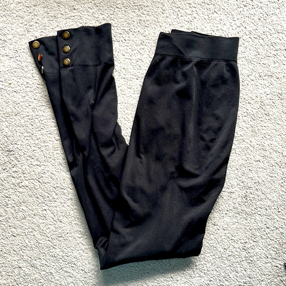 Lightweight black leggings with metal stud detail